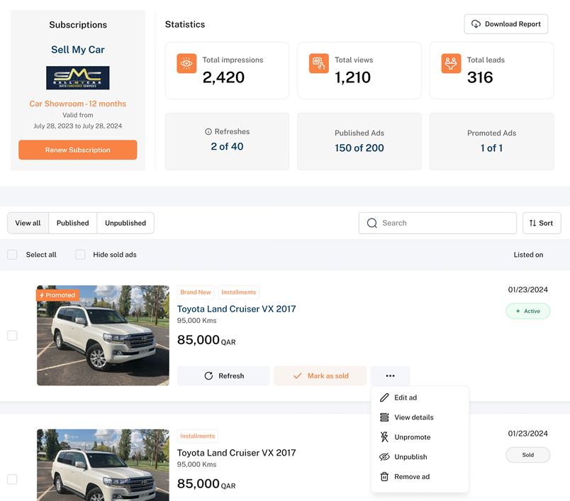 Dashboard View